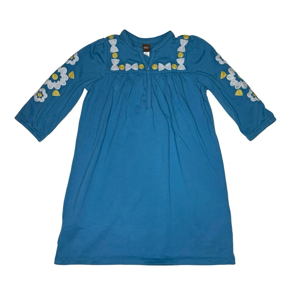 Tea Collection Embroidered Henley Dress